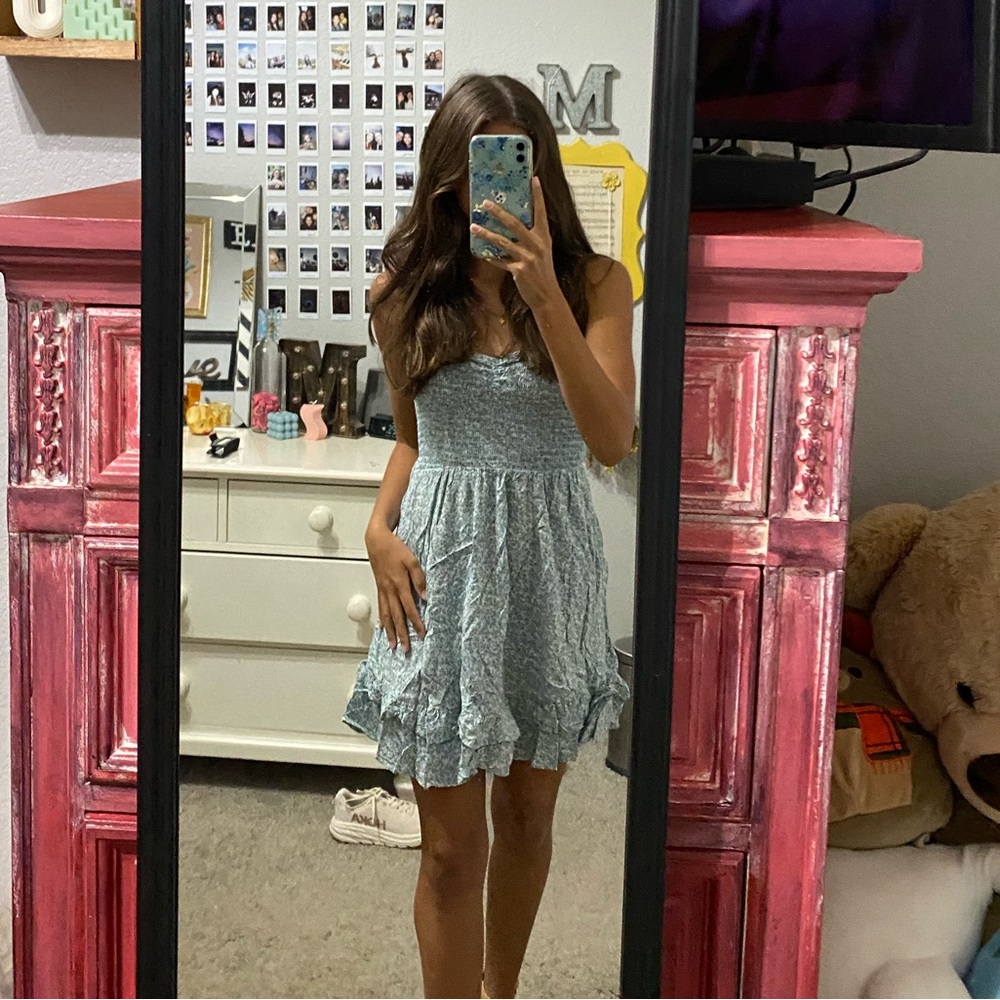 Mini Blue Floral Dress